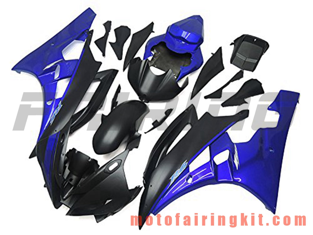 Fairing Kits Fit for YZF-600 R6 2006 2007 YZF 600 R6 06 07 Plastic ABS Injection Mold Complete Motorcycle Body Aftermarket Bodywork Frame (Blue & Black) B064