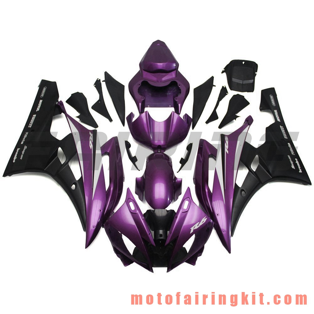 Fairing Kits Fit for YZF-600 R6 2006 2007 YZF 600 R6 06 07 Plastic ABS Injection Mold Complete Motorcycle Body Aftermarket Bodywork Frame (Purple & Black) B065