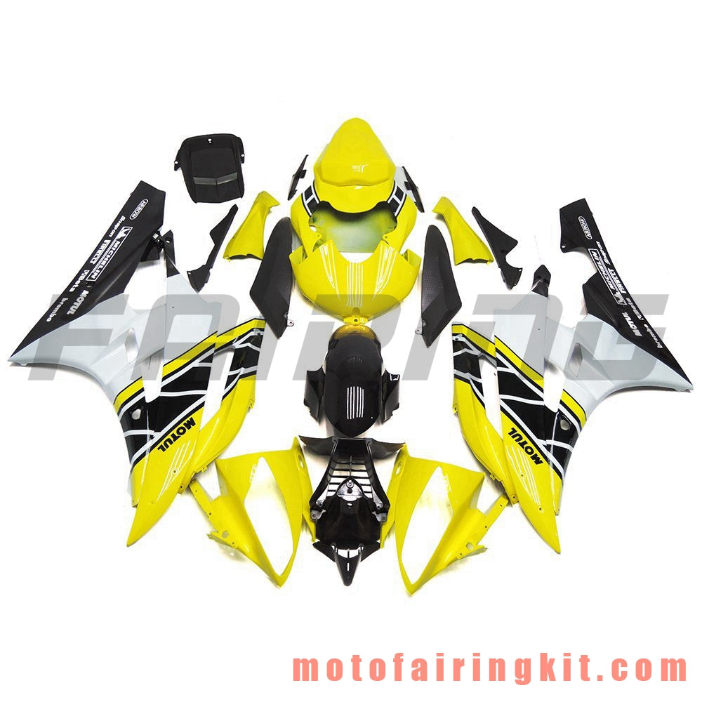 Fairing Kits Fit for YZF-600 R6 2006 2007 YZF 600 R6 06 07 Plastic ABS Injection Mold Complete Motorcycle Body Aftermarket Bodywork Frame (Yellow & White) B069