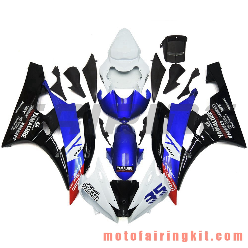 Kits de carenado aptos para YZF-600 R6 2006 2007 YZF 600 R6 06 07 Molde de inyección de plástico ABS Carrocería completa para motocicleta Marco de carrocería de posventa (azul y negro) B070