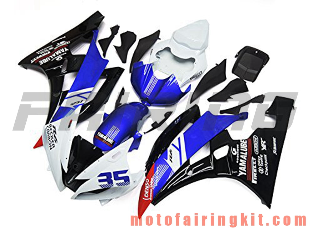 Kits de carenado aptos para YZF-600 R6 2006 2007 YZF 600 R6 06 07 Molde de inyección de plástico ABS Carrocería completa para motocicleta Marco de carrocería de posventa (azul y negro) B070