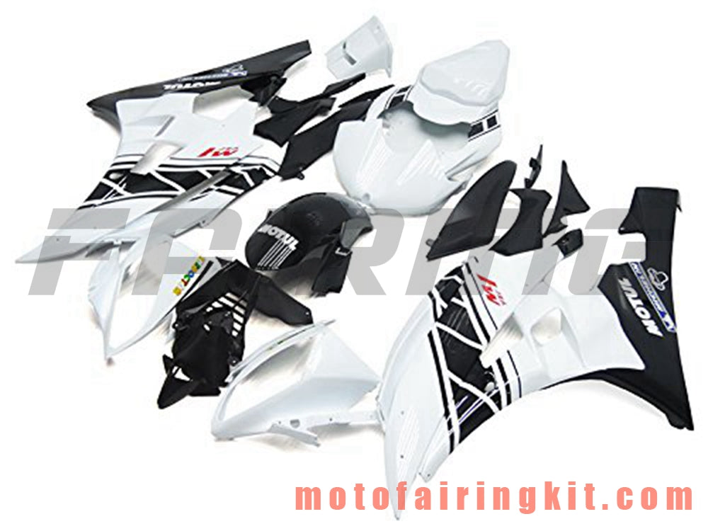 Fairing Kits Fit for YZF-600 R6 2006 2007 YZF 600 R6 06 07 Plastic ABS Injection Mold Complete Motorcycle Body Aftermarket Bodywork Frame (White & Black) B072