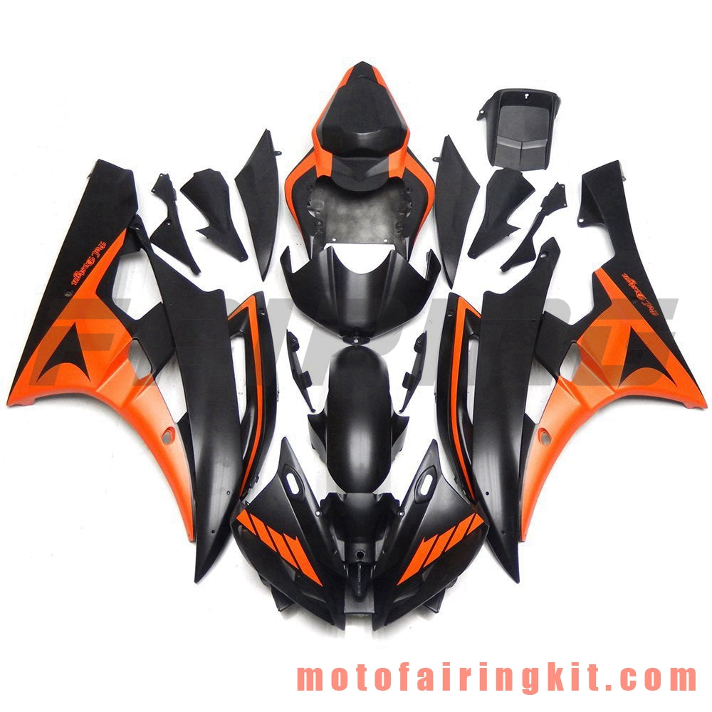 Kits de carenado aptos para YZF-600 R6 2006 2007 YZF 600 R6 06 07 Molde de inyección de plástico ABS Carrocería completa para motocicleta Marco de carrocería de posventa (negro y naranja) B074