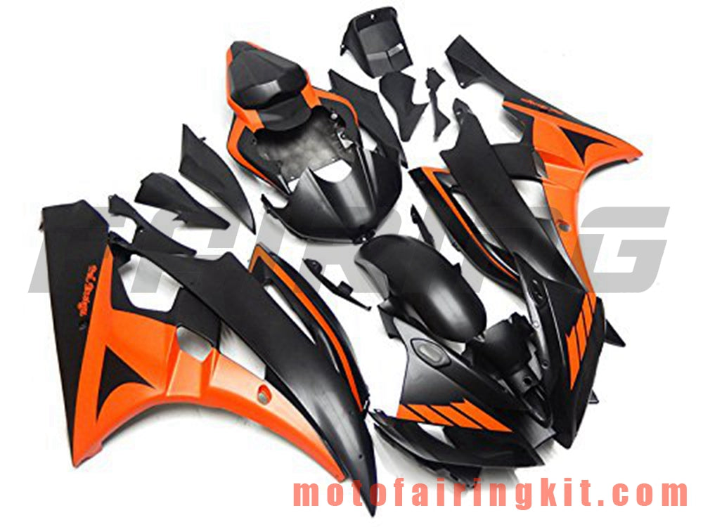 Kits de carenado aptos para YZF-600 R6 2006 2007 YZF 600 R6 06 07 Molde de inyección de plástico ABS Carrocería completa para motocicleta Marco de carrocería de posventa (negro y naranja) B074