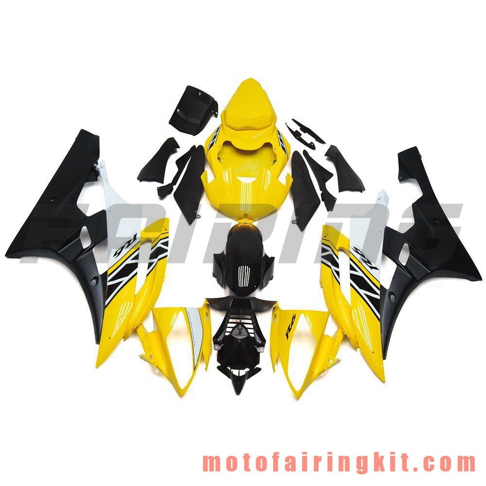 Kits de carenado aptos para YZF-600 R6 2006 2007 YZF 600 R6 06 07 Molde de inyección de plástico ABS Carrocería completa para motocicleta Marco de carrocería de posventa (amarillo y negro) B076