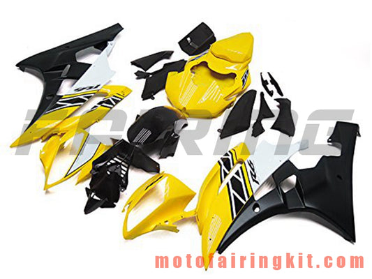 フェアリングキット YZF-600 R6 2006 2007 YZF 600 R6 06 07 プラスチック ABS 射出成型 完全なオートバイボディ アフターマーケットボディワークフレーム (イエロー &amp; ブラック) B076