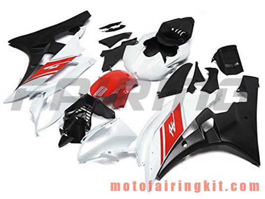 Kits de carenado aptos para YZF-600 R6 2006 2007 YZF 600 R6 06 07 Molde de inyección de plástico ABS Carrocería completa para motocicleta Marco de carrocería de posventa (blanco y negro) B078