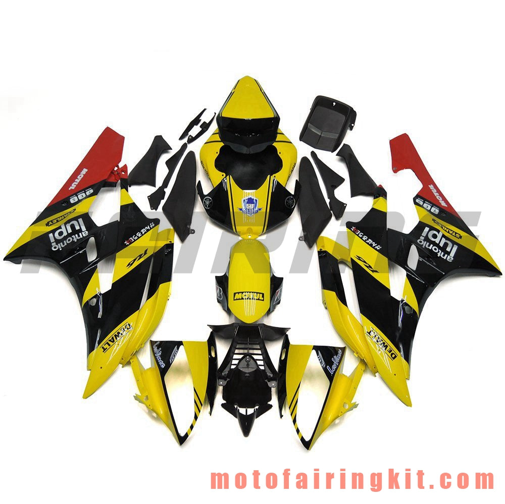 Kits de carenado aptos para YZF-600 R6 2006 2007 YZF 600 R6 06 07 Molde de inyección de plástico ABS Carrocería completa para motocicleta Marco de carrocería de posventa (amarillo y negro) B079