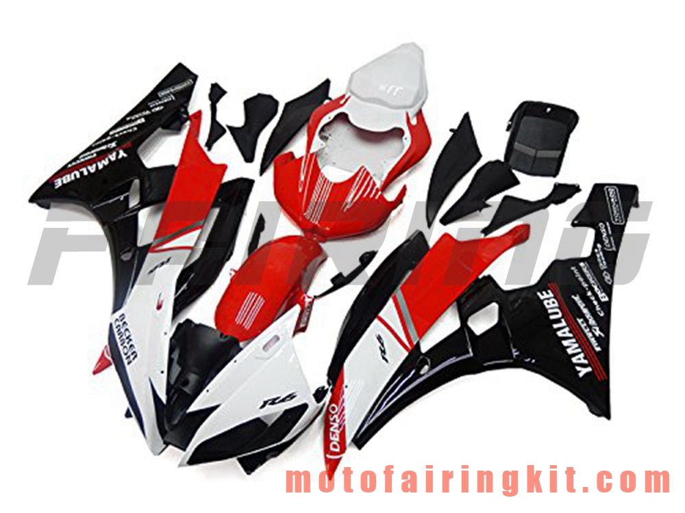 Kits de carenado aptos para YZF-600 R6 2006 2007 YZF 600 R6 06 07 Molde de inyección de plástico ABS Carrocería completa para motocicleta Marco de carrocería de posventa (rojo y negro) B081