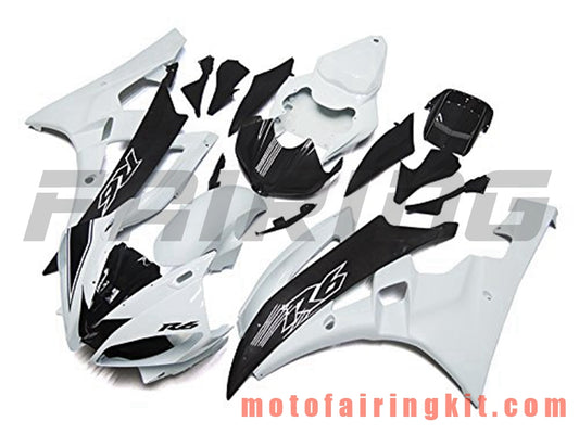 Fairing Kits Fit for YZF-600 R6 2006 2007 YZF 600 R6 06 07 Plastic ABS Injection Mold Complete Motorcycle Body Aftermarket Bodywork Frame (White & Black) B082