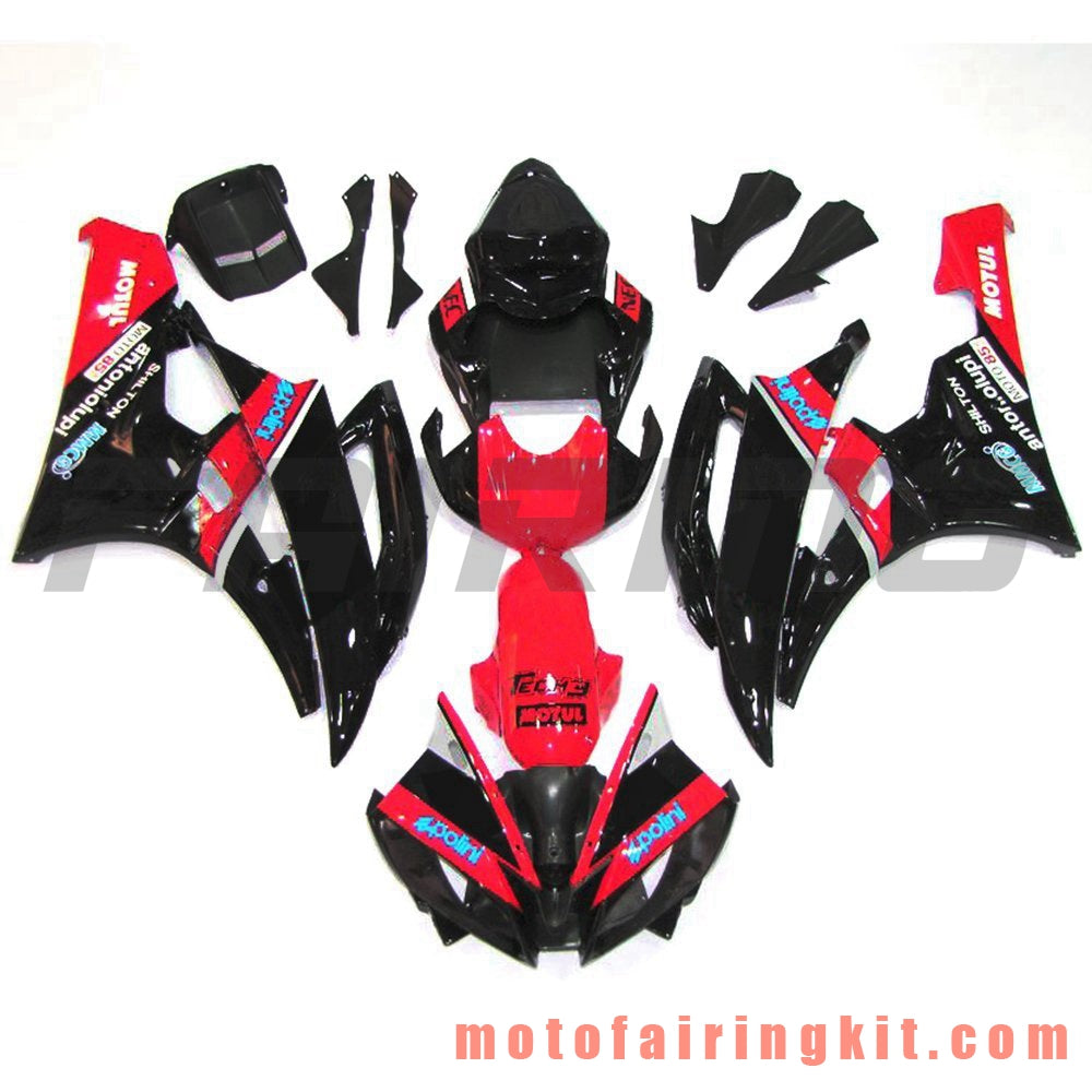 Kits de carenado aptos para YZF-600 R6 2006 2007 YZF 600 R6 06 07 Molde de inyección de plástico ABS Carrocería completa para motocicleta Marco de carrocería de posventa (negro y rojo) B084