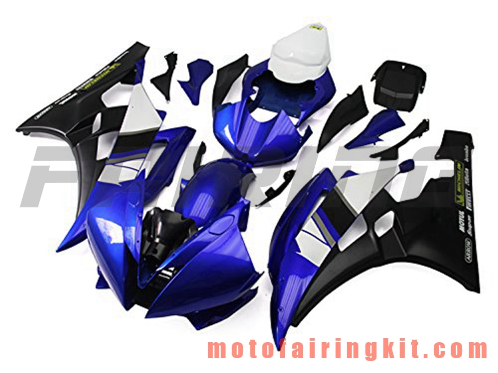 Kits de carenado aptos para YZF-600 R6 2006 2007 YZF 600 R6 06 07 Molde de inyección de plástico ABS Carrocería completa para motocicleta Marco de carrocería de posventa (azul y negro) B086