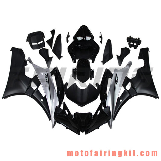 Kits de carenado aptos para YZF-600 R6 2006 2007 YZF 600 R6 06 07 Molde de inyección de plástico ABS Carrocería completa para motocicleta Marco de carrocería de posventa (negro y plateado) B090