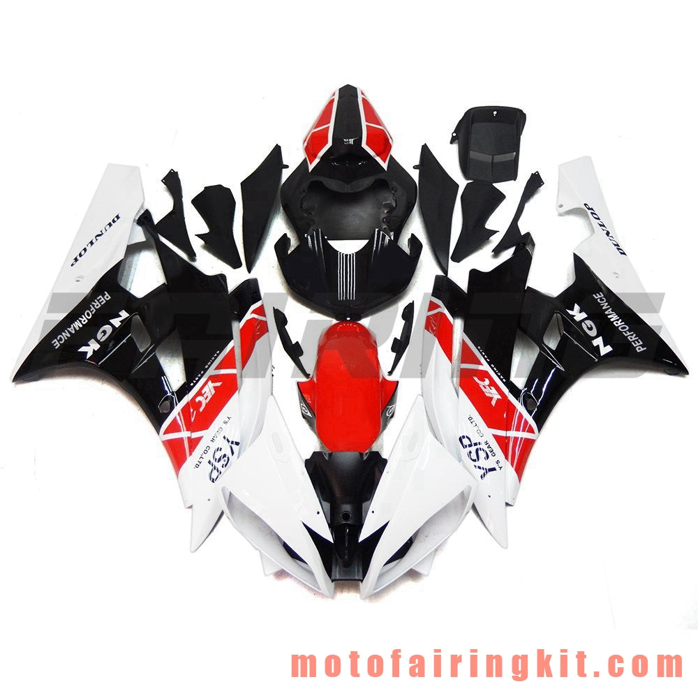 Kits de carenado aptos para YZF-600 R6 2006 2007 YZF 600 R6 06 07 Molde de inyección de plástico ABS Carrocería completa para motocicleta Marco de carrocería de posventa (negro y rojo) B092