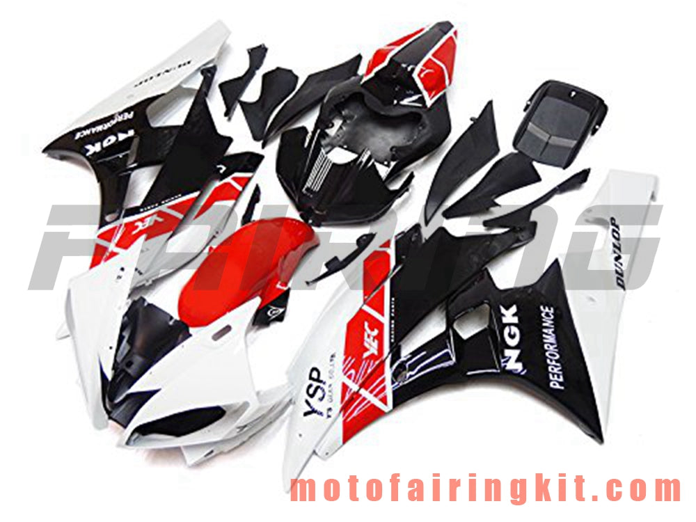 Kits de carenado aptos para YZF-600 R6 2006 2007 YZF 600 R6 06 07 Molde de inyección de plástico ABS Carrocería completa para motocicleta Marco de carrocería de posventa (negro y rojo) B092