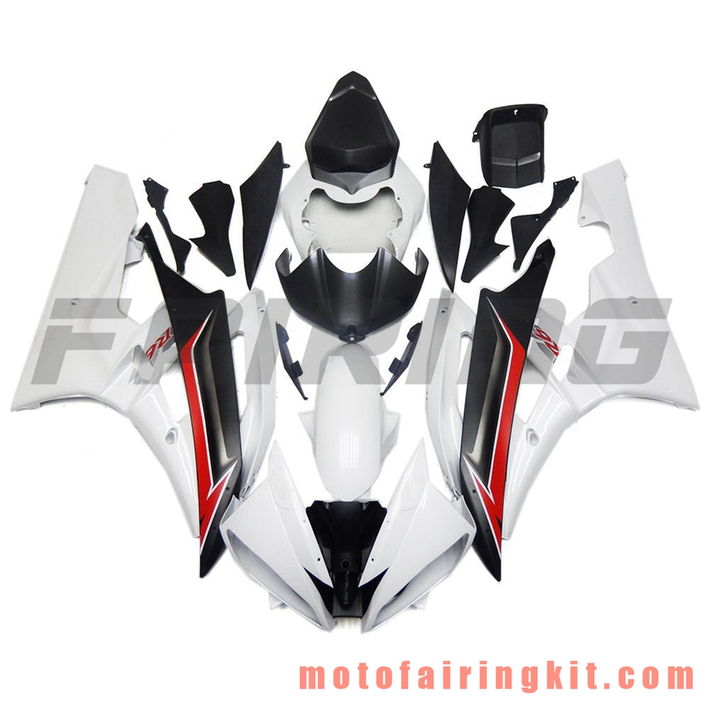 Fairing Kits Fit for YZF-600 R6 2006 2007 YZF 600 R6 06 07 Plastic ABS Injection Mold Complete Motorcycle Body Aftermarket Bodywork Frame (White & Black) B093