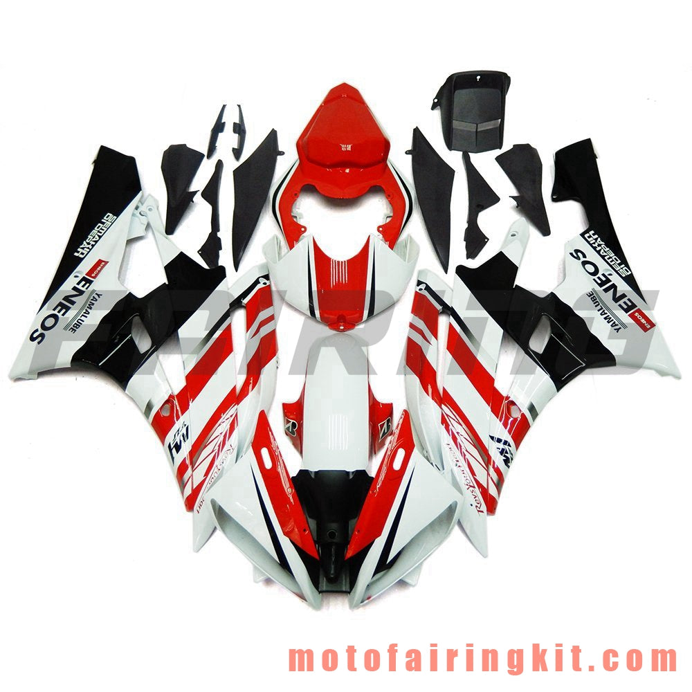 Kits de carenado aptos para YZF-600 R6 2006 2007 YZF 600 R6 06 07 Molde de inyección de plástico ABS Carrocería completa para motocicleta Marco de carrocería de posventa (rojo y blanco) B094