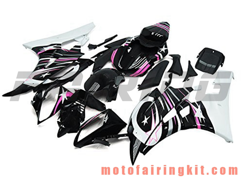 Fairing Kits Fit for YZF-600 R6 2006 2007 YZF 600 R6 06 07 Plastic ABS Injection Mold Complete Motorcycle Body Aftermarket Bodywork Frame (Black & White) B095