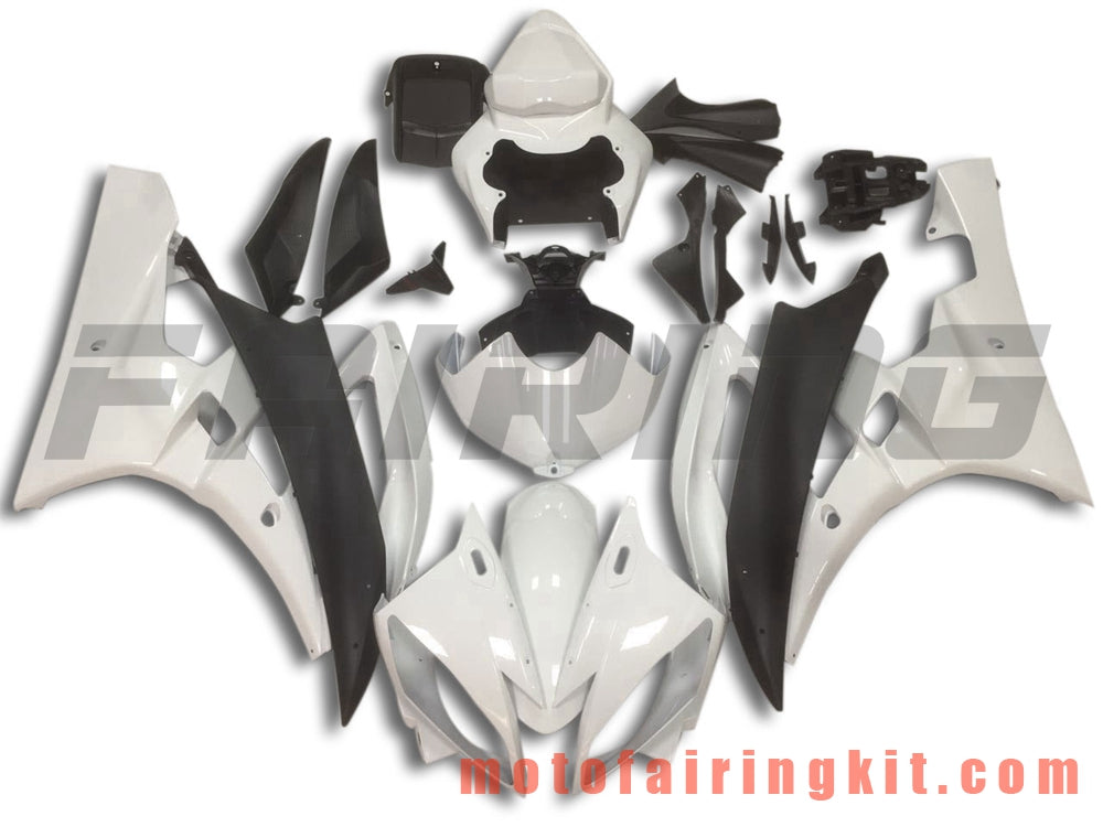 Fairing Kits Fit for YZF-600 R6 2006 2007 YZF 600 R6 06 07 Plastic ABS Injection Mold Complete Motorcycle Body Aftermarket Bodywork Frame (White & Black) B097