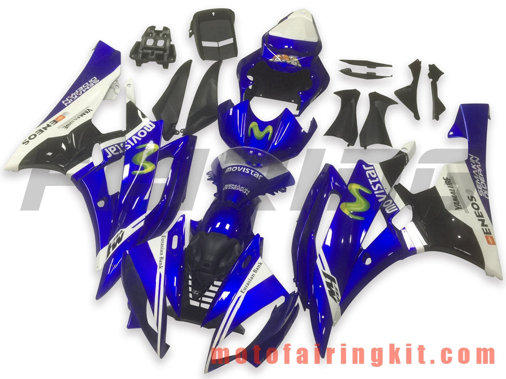 Kits de carenado aptos para YZF-600 R6 2006 2007 YZF 600 R6 06 07 Molde de inyección de plástico ABS Carrocería completa para motocicleta Marco de carrocería de posventa (azul y blanco) B104