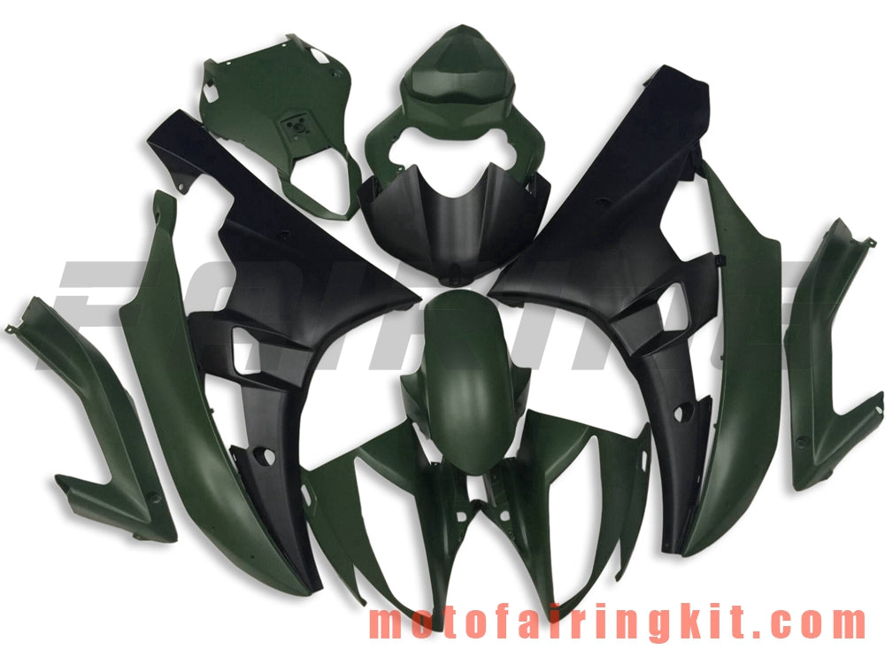 Kits de carenado aptos para YZF-600 R6 2006 2007 YZF 600 R6 06 07 Molde de inyección de plástico ABS Carrocería completa para motocicleta Marco de carrocería de posventa (verde y negro) B105