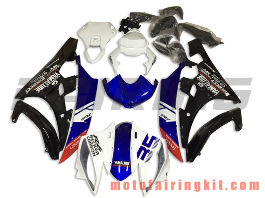 フェアリングキット YZF-600 R6 2006 2007 YZF 600 R6 06 07 プラスチック ABS 射出成形 完全なオートバイボディ アフターマーケットボディワークフレーム (ブラック &amp; ブルー) B106