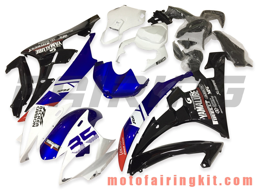 Fairing Kits Fit for YZF-600 R6 2006 2007 YZF 600 R6 06 07 Plastic ABS Injection Mold Complete Motorcycle Body Aftermarket Bodywork Frame (Black & Blue) B106