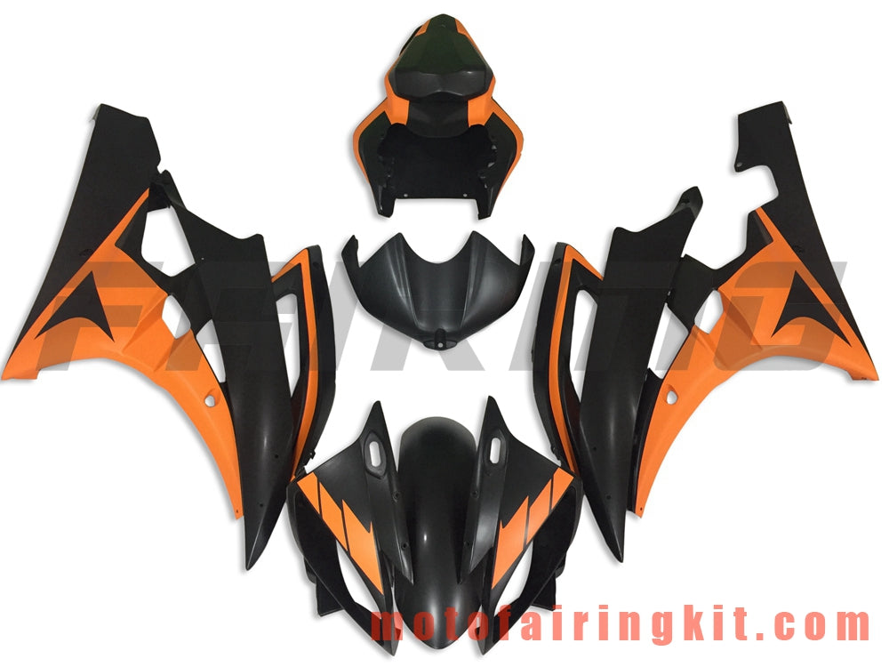 Kits de carenado aptos para YZF-600 R6 2006 2007 YZF 600 R6 06 07 Molde de inyección de plástico ABS Carrocería completa para motocicleta Marco de carrocería de posventa (negro y naranja) B112