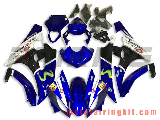 Kits de carenado aptos para YZF-600 R6 2006 2007 YZF 600 R6 06 07 Molde de inyección de plástico ABS Carrocería completa para motocicleta Marco de carrocería de posventa (azul y negro) B113