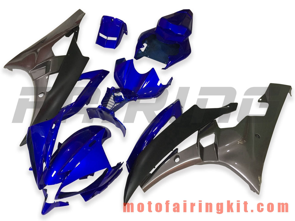 フェアリングキット YZF-600 R6 2006 2007 YZF 600 R6 06 07 プラスチック ABS 射出成形 完全なオートバイボディ アフターマーケットボディワークフレーム (ブルー &amp; ブラック) B114