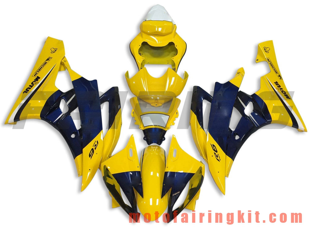 Kits de carenado aptos para YZF-600 R6 2006 2007 YZF 600 R6 06 07 Molde de inyección de plástico ABS Carrocería completa para motocicleta Carrocería del mercado de accesorios Marco (amarillo y negro) B115