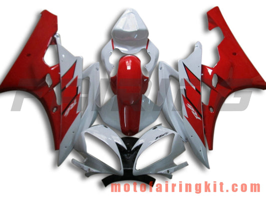 Fairing Kits Fit for YZF-600 R6 2006 2007 YZF 600 R6 06 07 Plastic ABS Injection Mold Complete Motorcycle Body Aftermarket Bodywork Frame (Red & White) B117