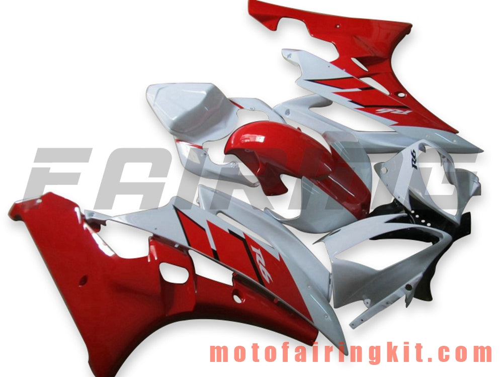 Fairing Kits Fit for YZF-600 R6 2006 2007 YZF 600 R6 06 07 Plastic ABS Injection Mold Complete Motorcycle Body Aftermarket Bodywork Frame (Red & White) B117