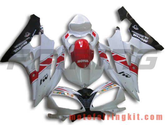 Kits de carenado aptos para YZF-600 R6 2006 2007 YZF 600 R6 06 07 Molde de inyección de plástico ABS Carrocería completa para motocicleta Marco de carrocería de posventa (blanco y rojo) B121