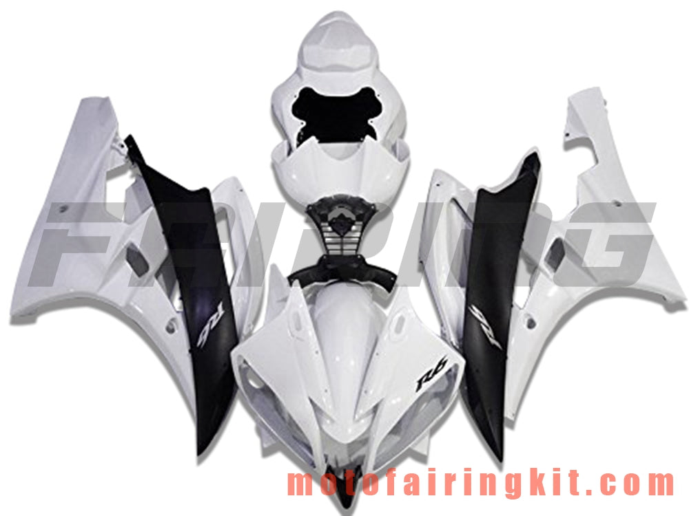 Fairing Kits Fit for YZF-600 R6 2006 2007 YZF 600 R6 06 07 Plastic ABS Injection Mold Complete Motorcycle Body Aftermarket Bodywork Frame (White & Black) B125