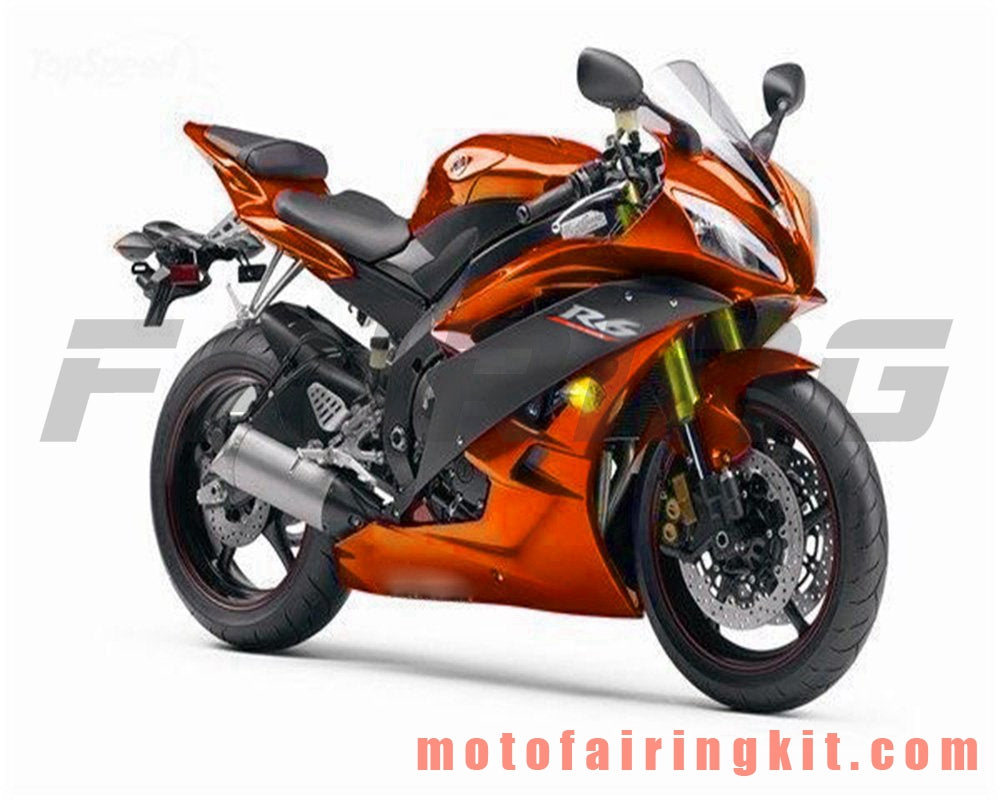 Fairing Kits Fit for YZF-600 R6 2006 2007 YZF 600 R6 06 07 Plastic ABS Injection Mold Complete Motorcycle Body Aftermarket Bodywork Frame (Orange & Black) B127