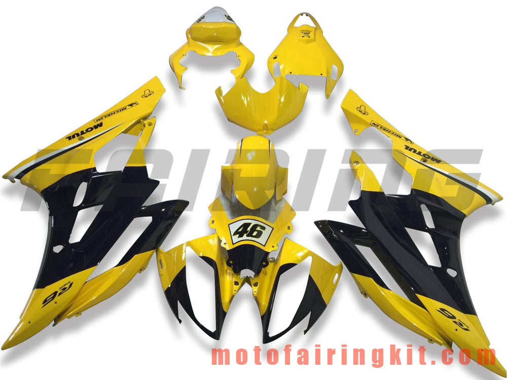 Fairing Kits Fit for YZF-600 R6 2006 2007 YZF 600 R6 06 07 Plastic ABS Injection Mold Complete Motorcycle Body Aftermarket Bodywork Frame (Yellow & Black) B128