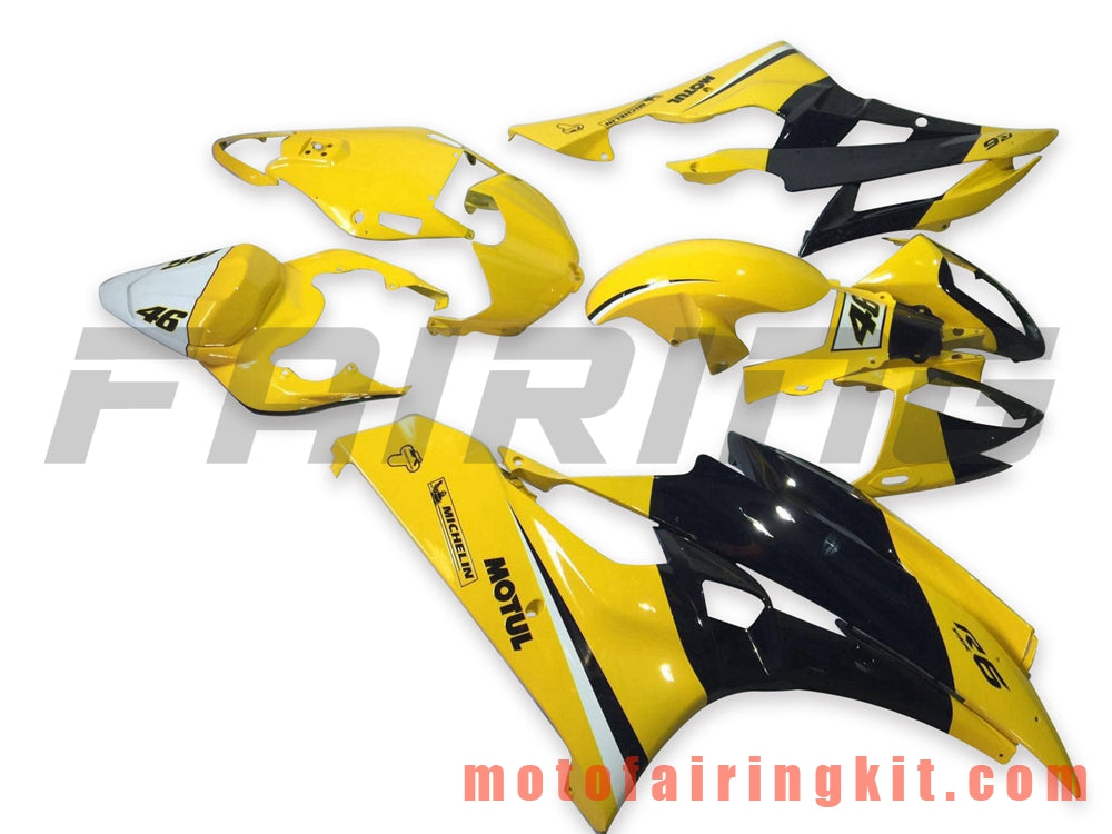 Fairing Kits Fit for YZF-600 R6 2006 2007 YZF 600 R6 06 07 Plastic ABS Injection Mold Complete Motorcycle Body Aftermarket Bodywork Frame (Yellow & Black) B128