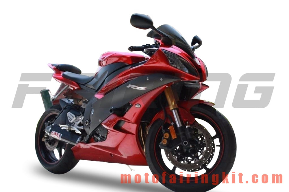 フェアリングキット YZF-600 R6 2006 2007 YZF 600 R6 06 07 プラスチック ABS 射出成形 完全なオートバイボディ アフターマーケットボディワークフレーム (レッド &amp; ブラック) B131