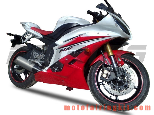 フェアリングキット YZF-600 R6 2006 2007 YZF 600 R6 06 07 プラスチック ABS 射出成形 完全なオートバイボディ アフターマーケットボディワークフレーム (レッド &amp; ホワイト) B132