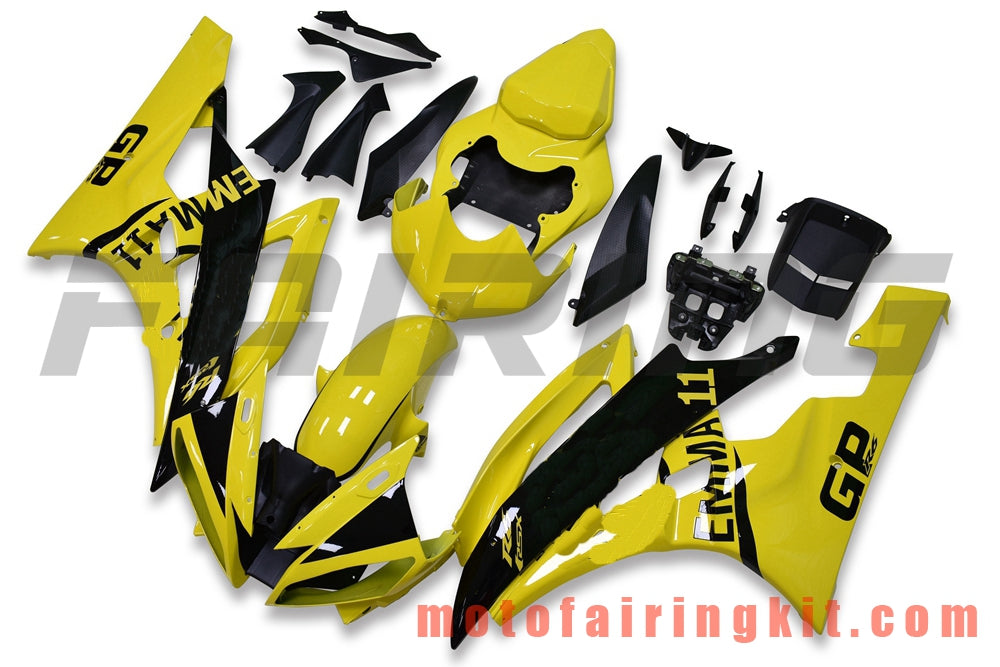 Fairing Kits Fit for YZF-600 R6 2006 2007 YZF 600 R6 06 07 Plastic ABS Injection Mold Complete Motorcycle Body Aftermarket Bodywork Frame (Yellow & Black) B133