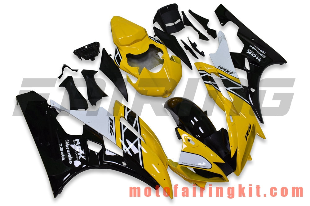 Fairing Kits Fit for YZF-600 R6 2006 2007 YZF 600 R6 06 07 Plastic ABS Injection Mold Complete Motorcycle Body Aftermarket Bodywork Frame (Yellow & Black) B134