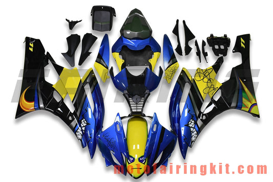 Kits de carenado aptos para YZF-600 R6 2006 2007 YZF 600 R6 06 07 Molde de inyección de plástico ABS Carrocería completa para motocicleta Marco de carrocería de posventa (azul y amarillo) B135