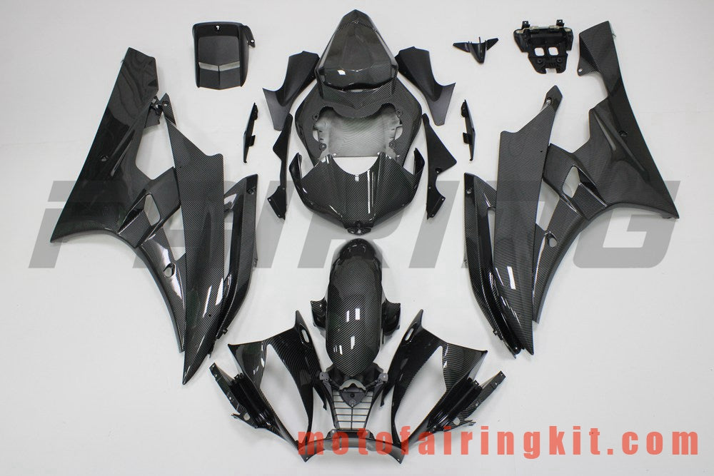 Fairing Kits Fit for YZF-600 R6 2006 2007 YZF 600 R6 06 07 Plastic ABS Injection Mold Complete Motorcycle Body Aftermarket Bodywork Frame (Carbon Fiber) B201