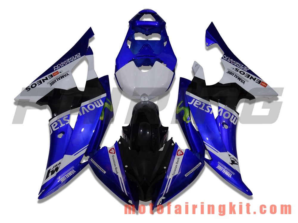 Kits de carenado aptos para YZF-600 R6 2008 2009 2010 2011 2012 2013 2014 2015 2016 Molde de inyección de plástico ABS Carrocería completa para motocicleta Marco de carrocería de posventa (azul y negro) B002