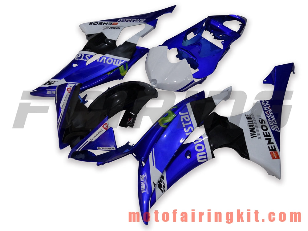 Kits de carenado aptos para YZF-600 R6 2008 2009 2010 2011 2012 2013 2014 2015 2016 Molde de inyección de plástico ABS Carrocería completa para motocicleta Marco de carrocería de posventa (azul y negro) B002