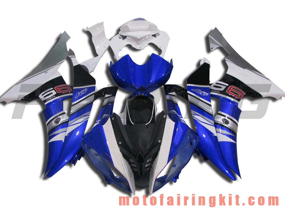 Fairing Kits Fit for YZF-600 R6 2008 2009 2010 2011 2012 2013 2014 2015 2016 Plastic ABS Injection Mold Complete Motorcycle Body Aftermarket Bodywork Frame (Blue & White) B003