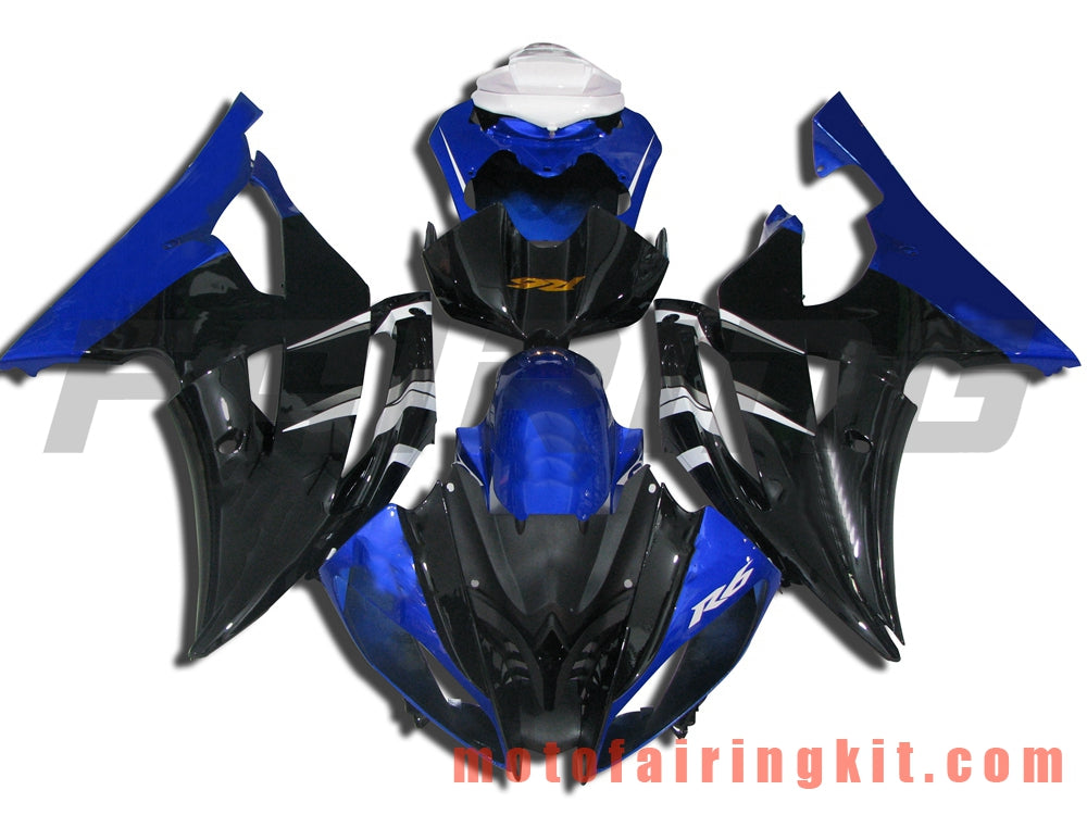 Fairing Kits Fit for YZF-600 R6 2008 2009 2010 2011 2012 2013 2014 2015 2016 Plastic ABS Injection Mold Complete Motorcycle Body Aftermarket Bodywork Frame (Blue & Black) B005