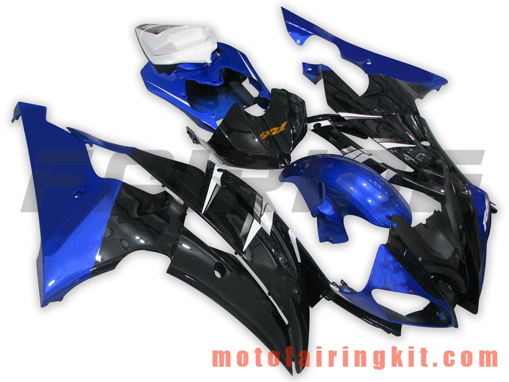 Fairing Kits Fit for YZF-600 R6 2008 2009 2010 2011 2012 2013 2014 2015 2016 Plastic ABS Injection Mold Complete Motorcycle Body Aftermarket Bodywork Frame (Blue & Black) B005