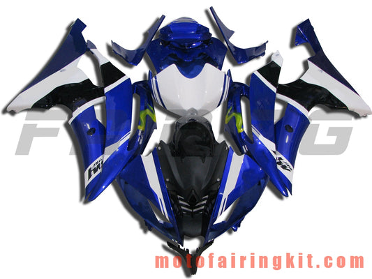 フェアリングキット YZF-600 R6 2008 2009 2010 2011 2012 2013 2014 2015 2016 プラスチック ABS 射出成形 完全なオートバイボディ アフターマーケットボディワークフレーム (ブルー &amp; ホワイト) B006